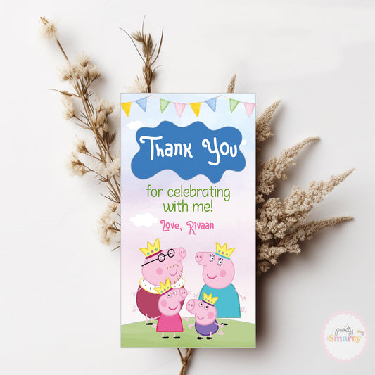 Peppa Pig Thank You Tags - Set of 22
