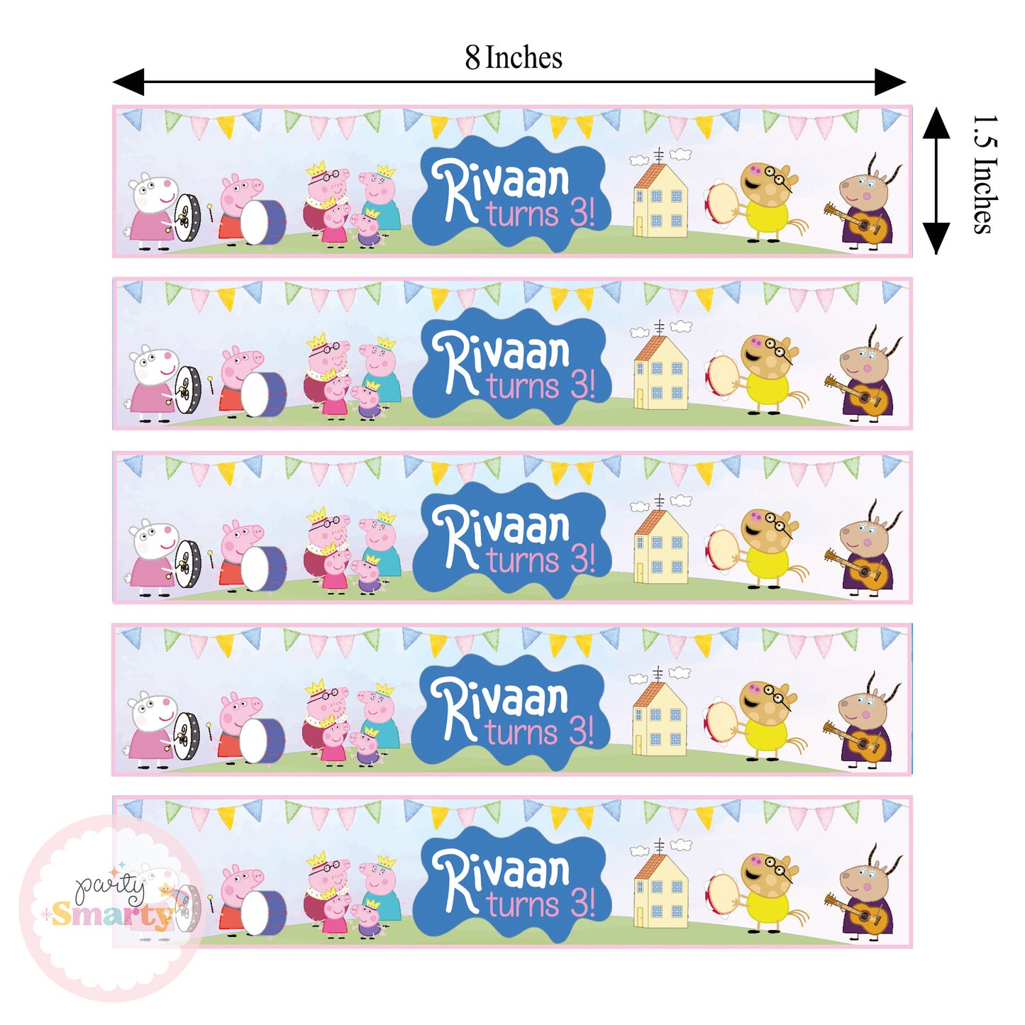 Peppa Pig Wrist Bands - Set of 10