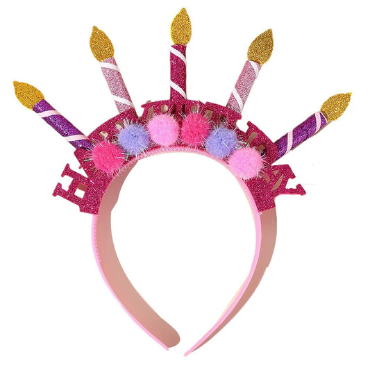 Pink Big Candle Hairband (Pack of 1)