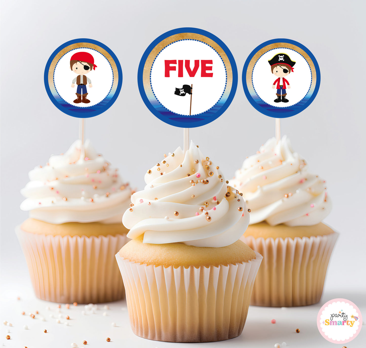 Pirate Boy Cupcake Toppers (Set Of 12)
