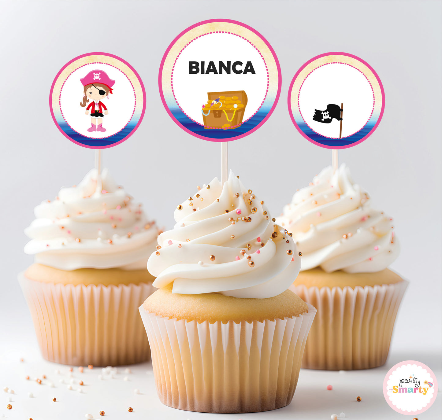 Pirate Girl Cupcake Toppers (Set Of 12)