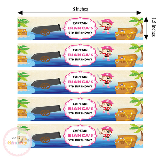 Pirate Girl Wrist Bands - Set of 10