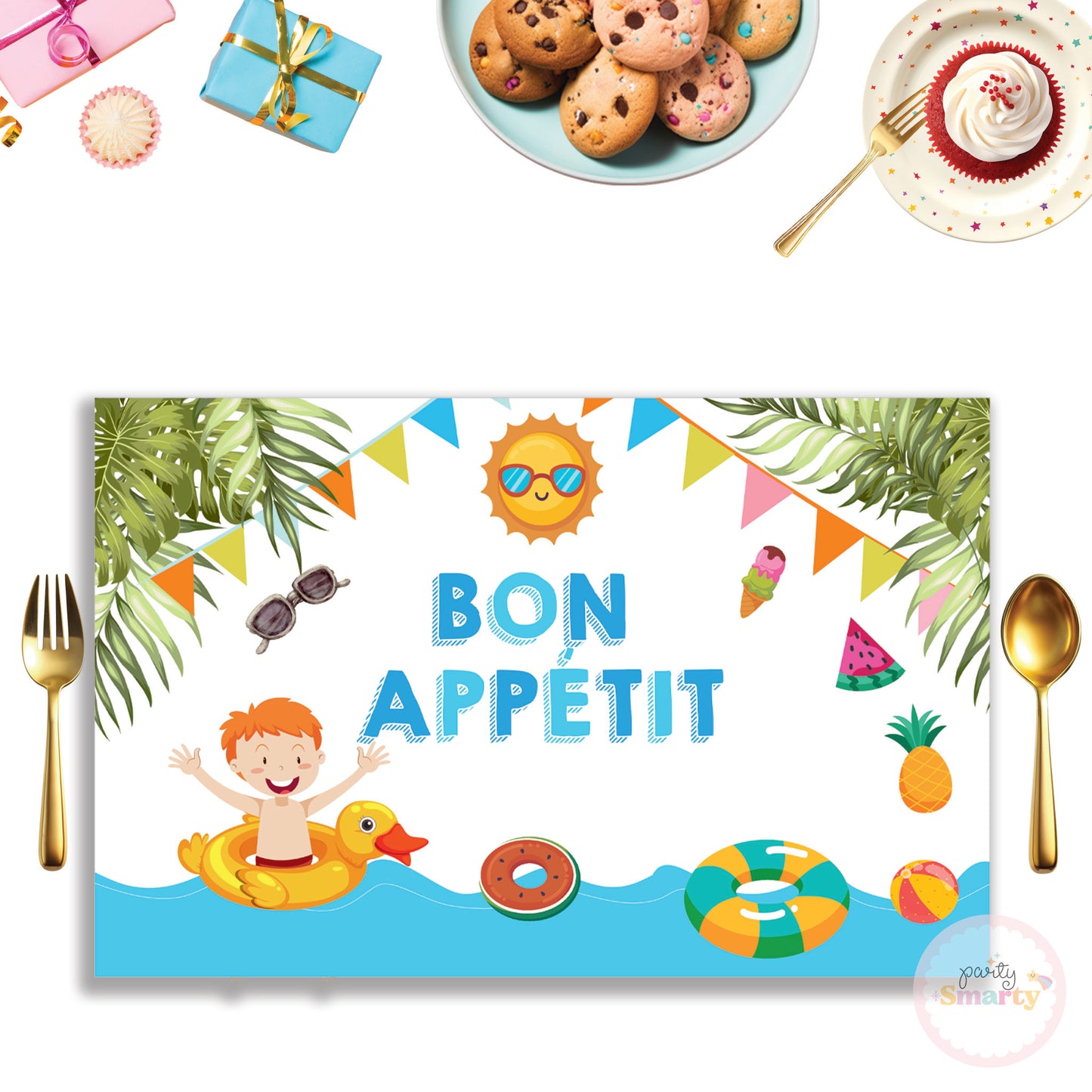 Pool Party Boy Table Mats - Set of 6