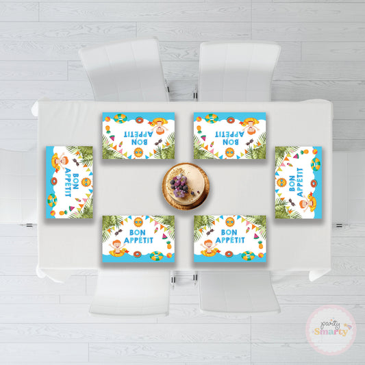 Pool Party Boy Table Mats - Set of 6