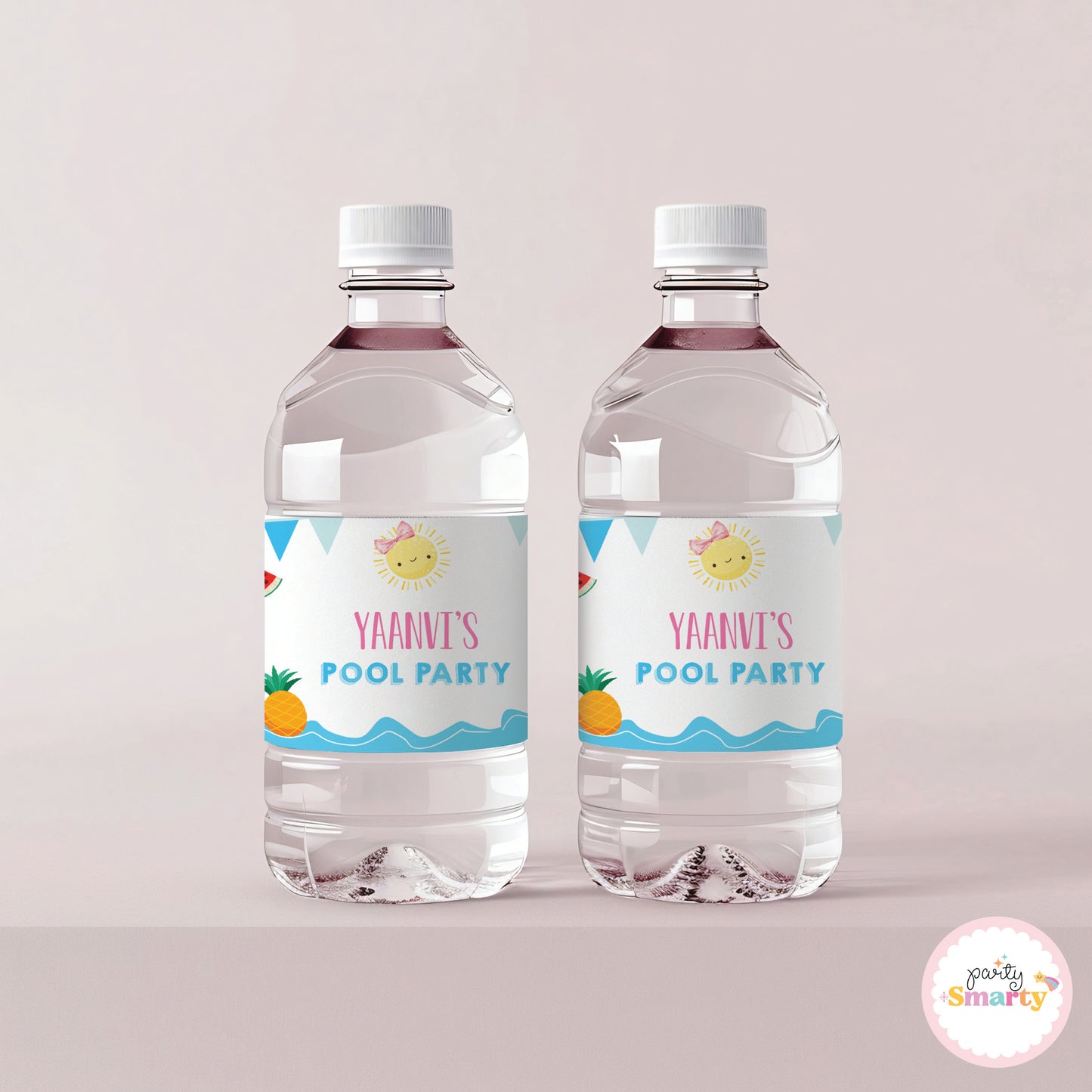 Pool Party Girl Bottle Labels - Set of 10