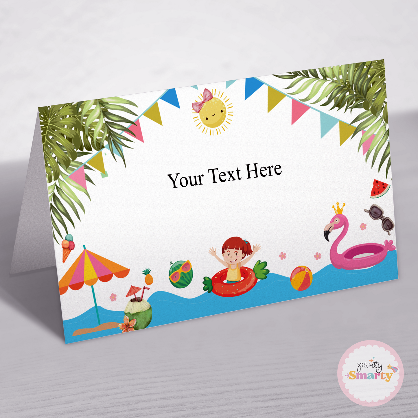 Pool Party Girl Food Tags - Set of 12