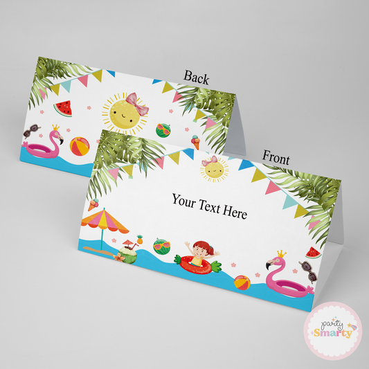 Pool Party Girl Food Tags - Set of 12