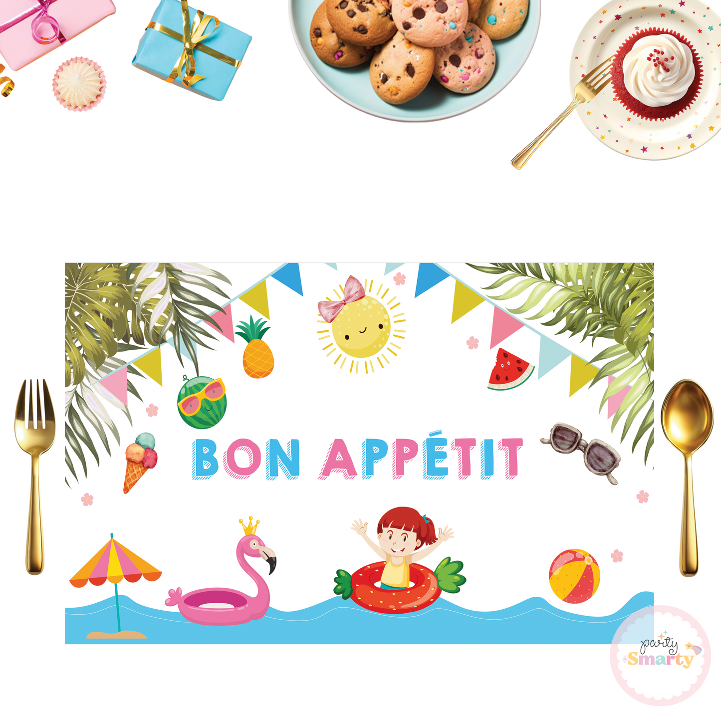 Pool Party Girl Table Mats - Set of 6