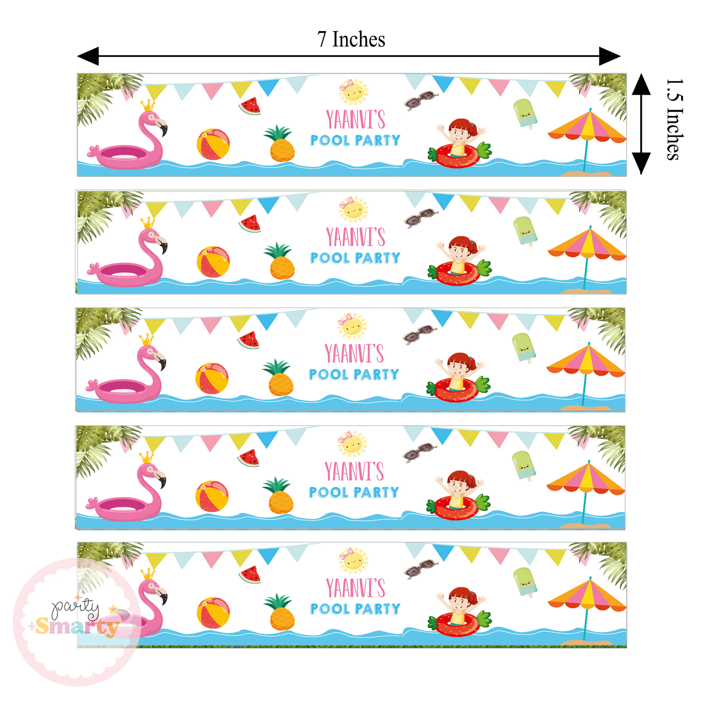 Pool Party Girl Wrist Bands - Set of 10