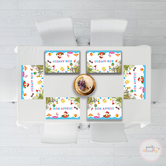 Pool Party Girl Table Mats - Set of 6