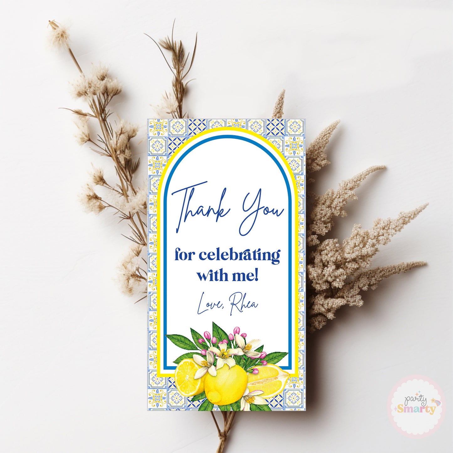 Positano Lemon Thank You Tags - Set of 22