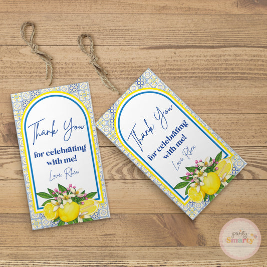 Positano Lemon Thank You Tags - Set of 22