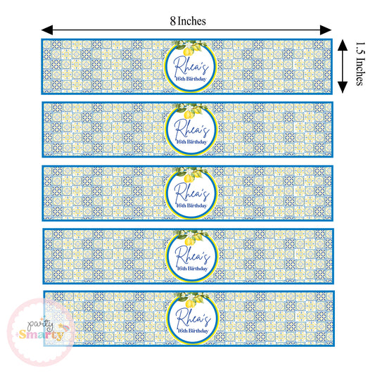 Positano Lemon Wrist Bands - Set of 10