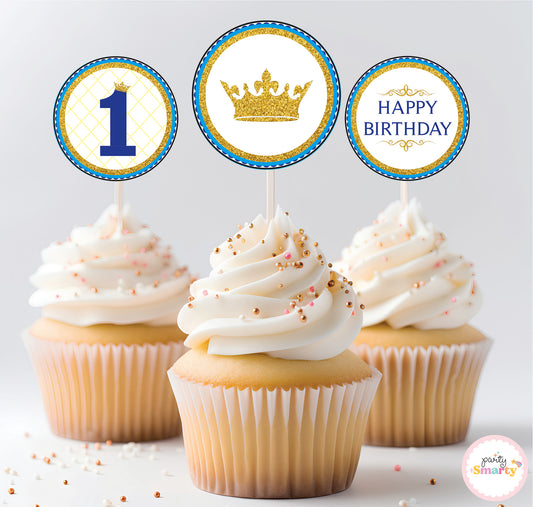 Prince Cupcake Toppers (Set Of 12)