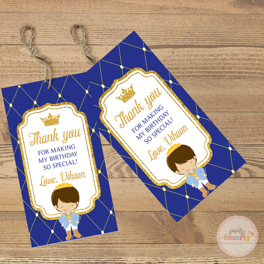 Prince Thank You Tags - Set of 22