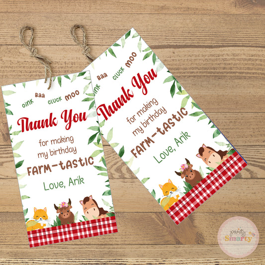 Barnyard Thank You Tags - Set of 22