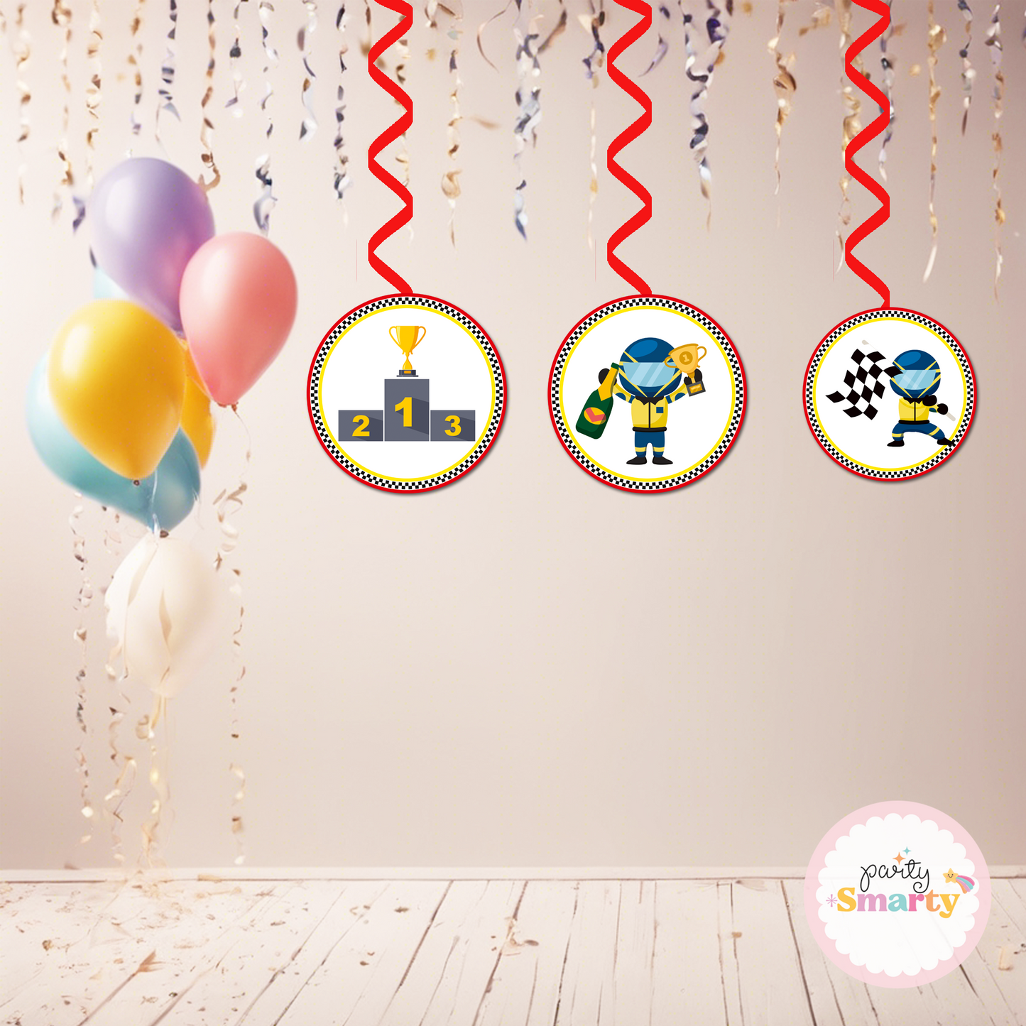 Race Car Danglers - Set of 6