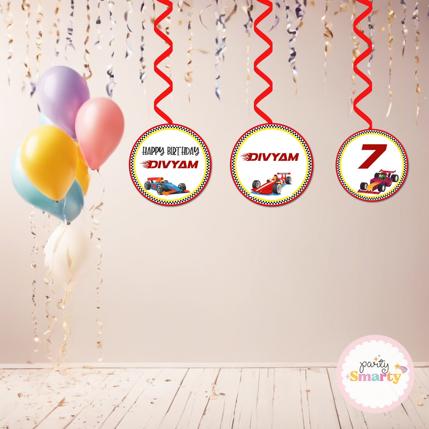 Race Car Danglers - Set of 6