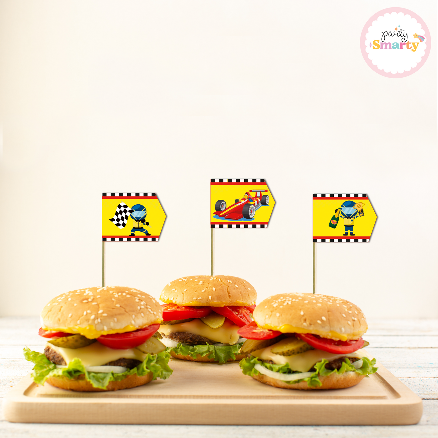 Race Car Flag Picks - Set of 10