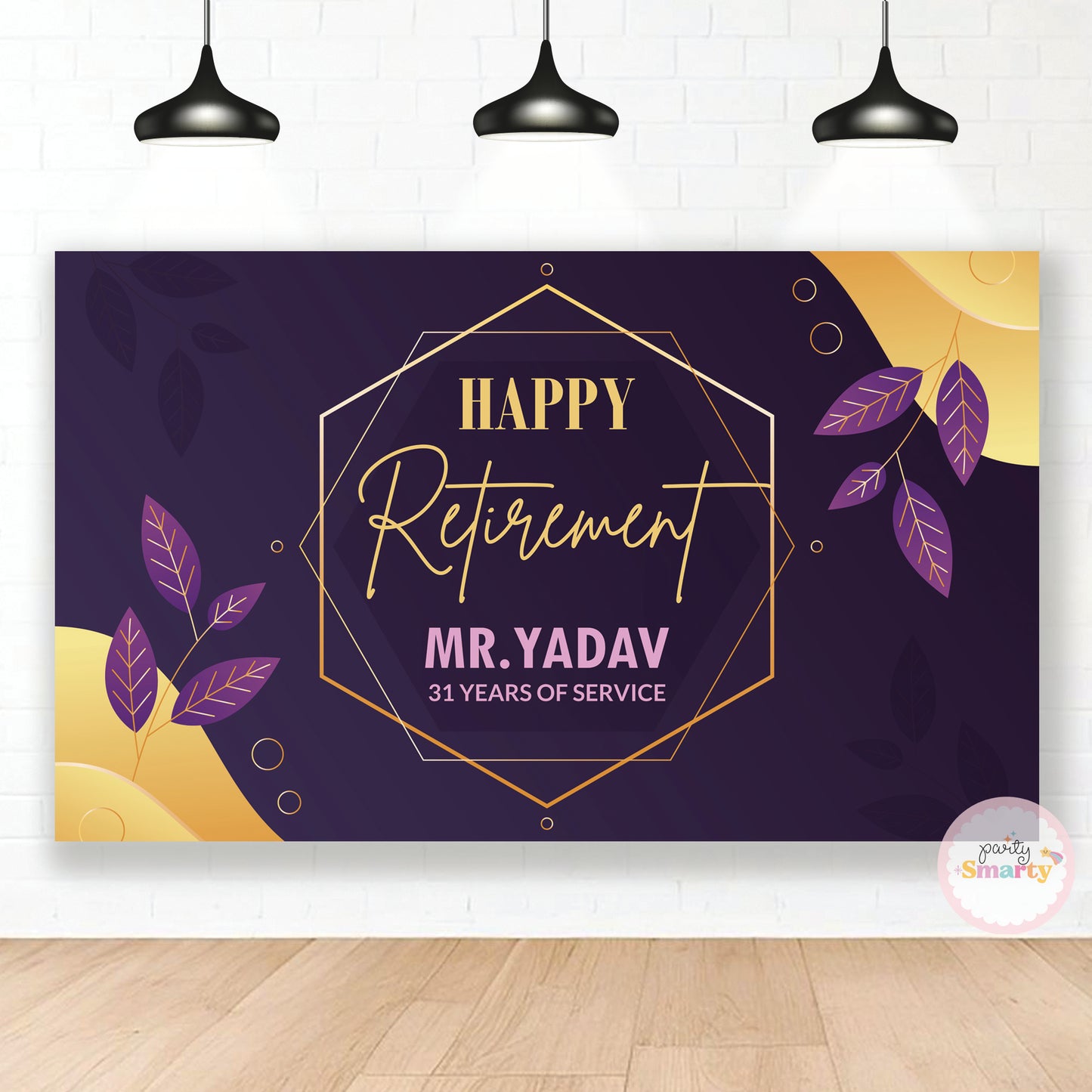 Purple Retirement Party Backdrop