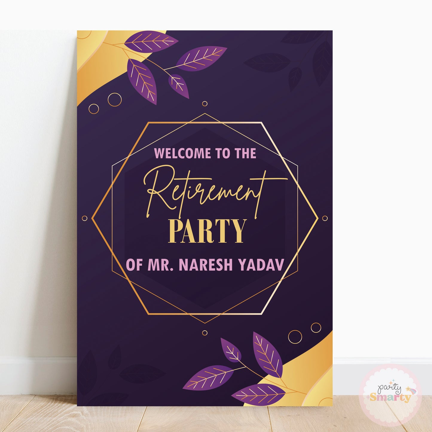 Purple Retirement Party Welcome Board