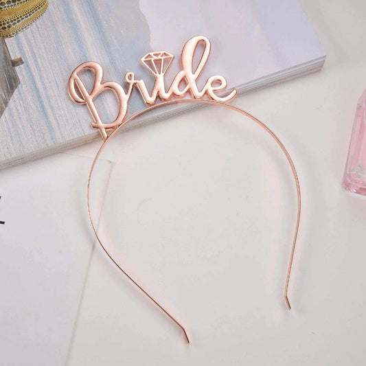 Metallic Rose Gold Bride Hairband (Pack of 1)