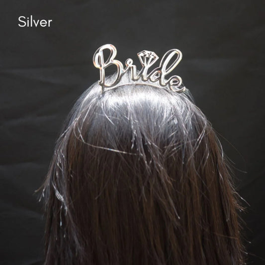Metallic Silver Bride Hairband (Pack of 1)