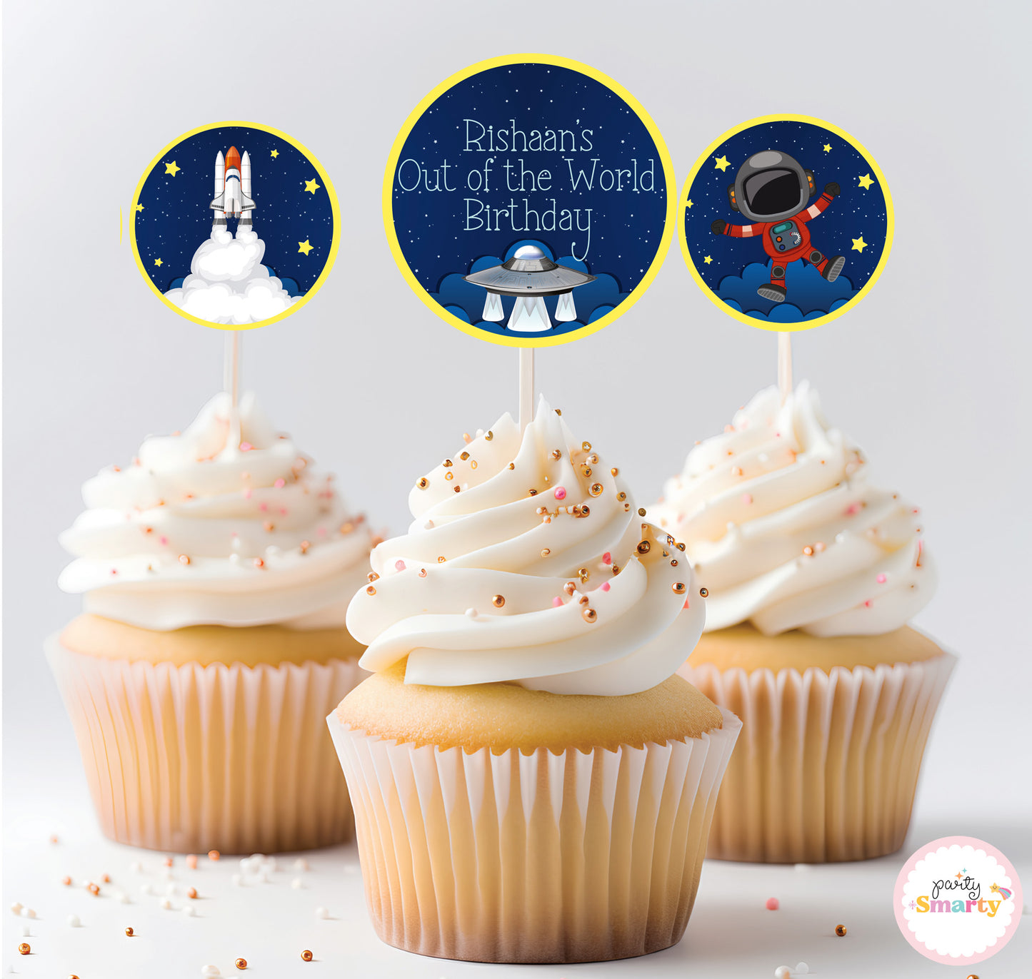 Space Cupcake Toppers (Set Of 12)