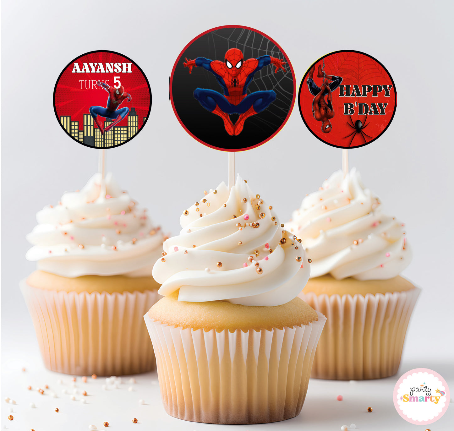 Spiderman Cupcake Toppers (Set Of 12)