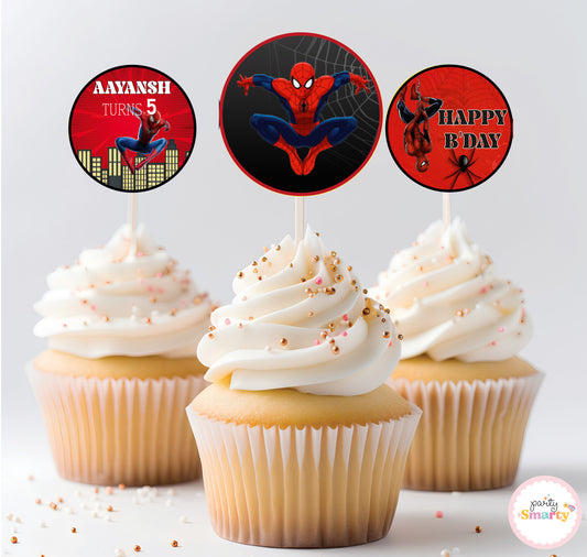 Spiderman Cupcake Toppers (Set Of 12)