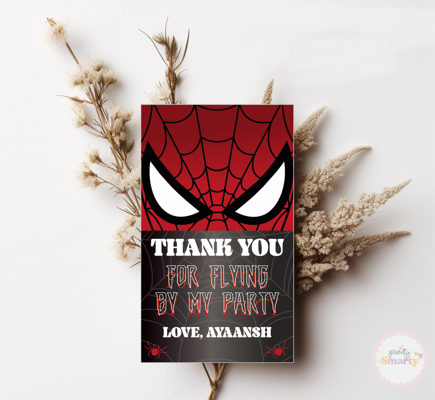 Spiderman Thank You Tags - Set of 22