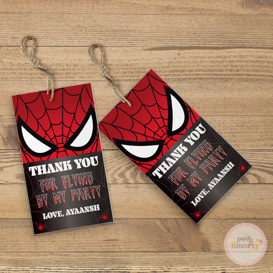 Spiderman Thank You Tags - Set of 22