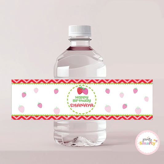 Strawberry Bottle Labels - Set of 10