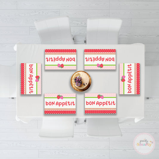 Strawberry Table Mats - Set of 6