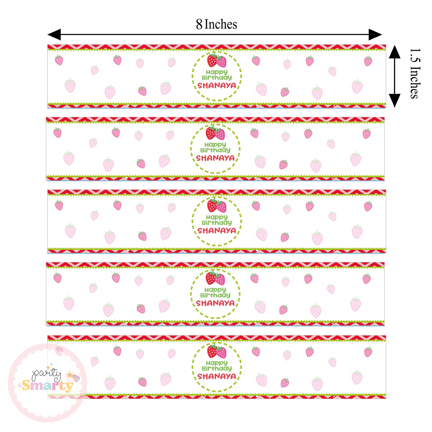 Strawberry Wrist Bands - Set of 10