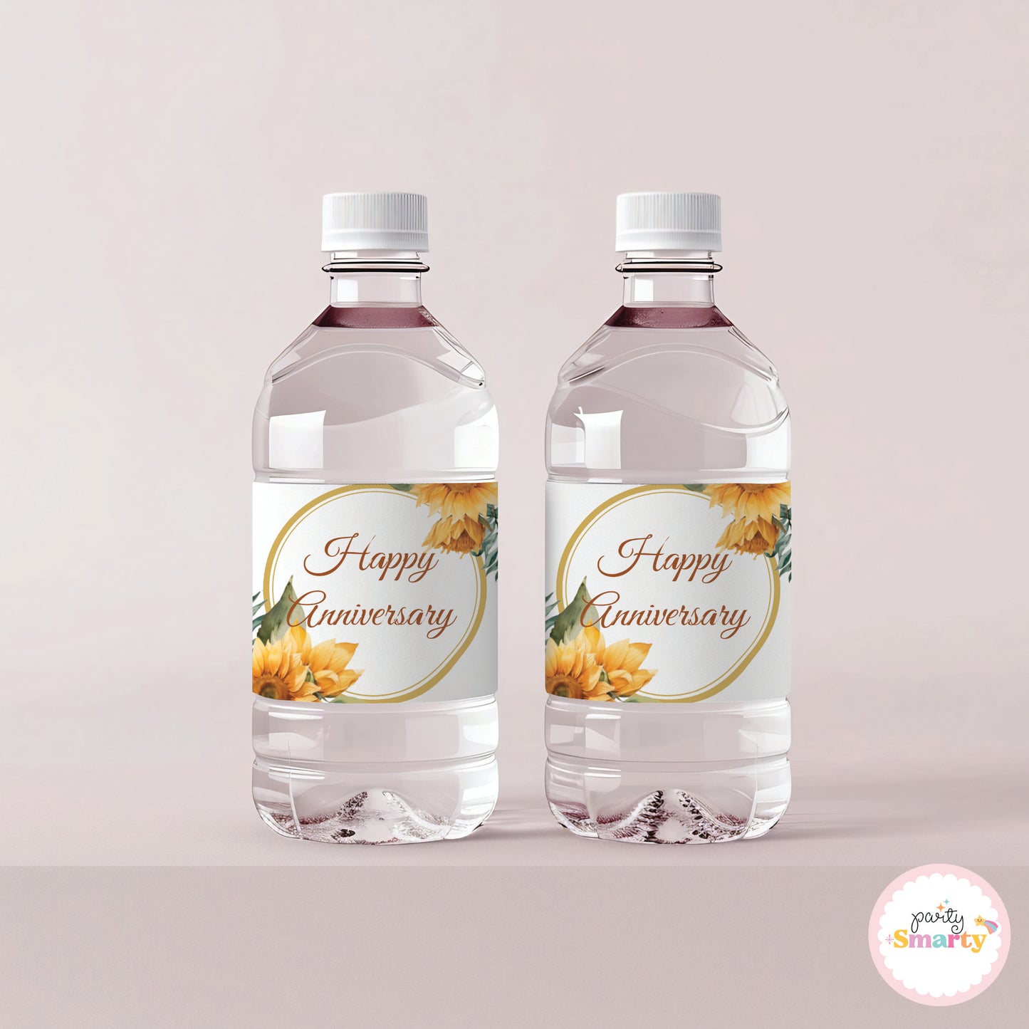 Sunflower Anniversary Bottle Labels - Set of 10