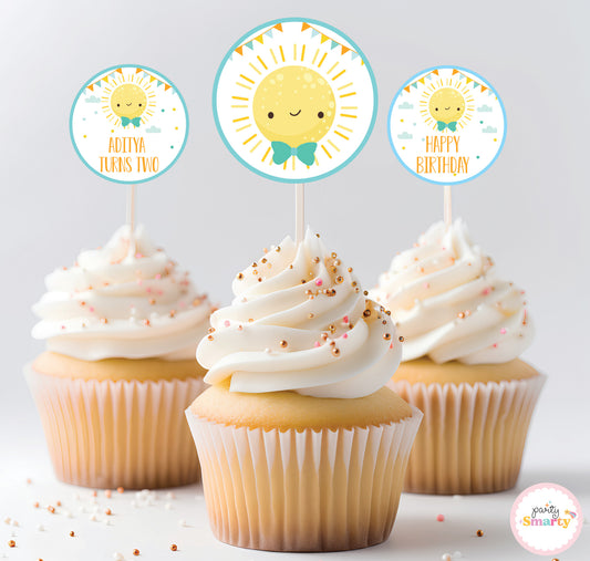 Sunshine Boy Cupcake Toppers (Set Of 12)