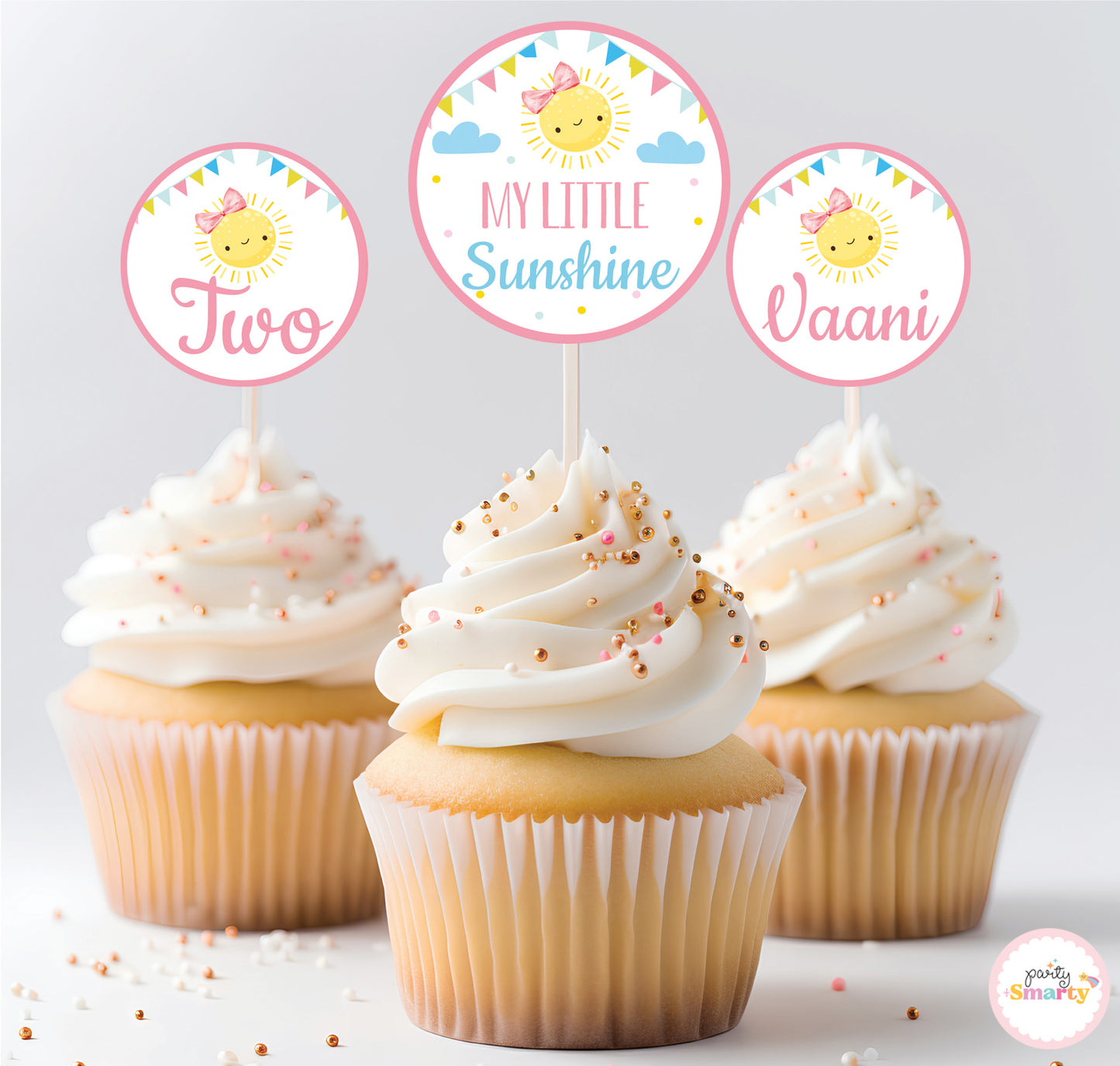 Sunshine Girl Cupcake Toppers (Set Of 12)