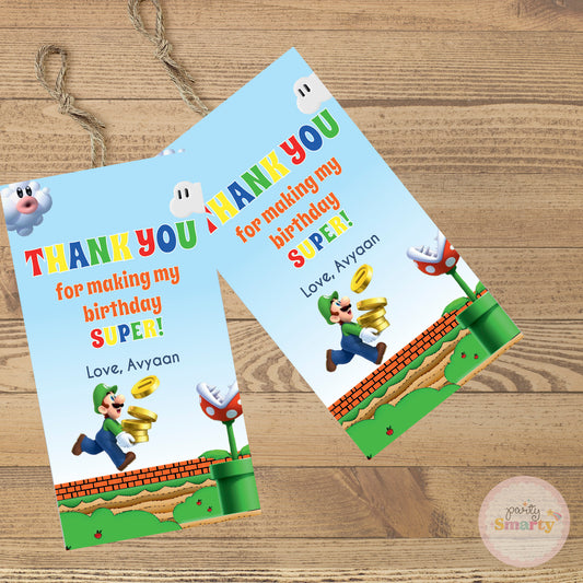 Super Mario Thank You Tags - Set of 22