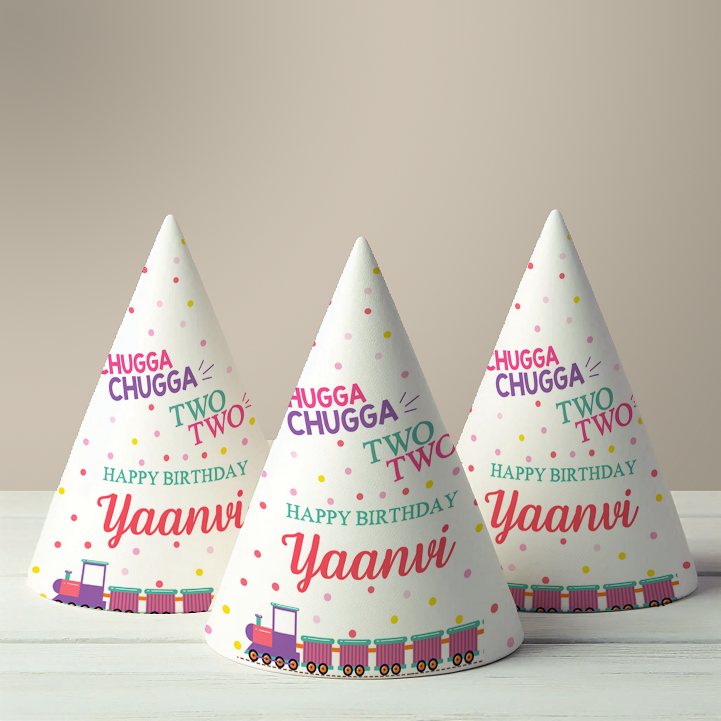 Choo Choo Train Girl Party Hat (Set of 10)