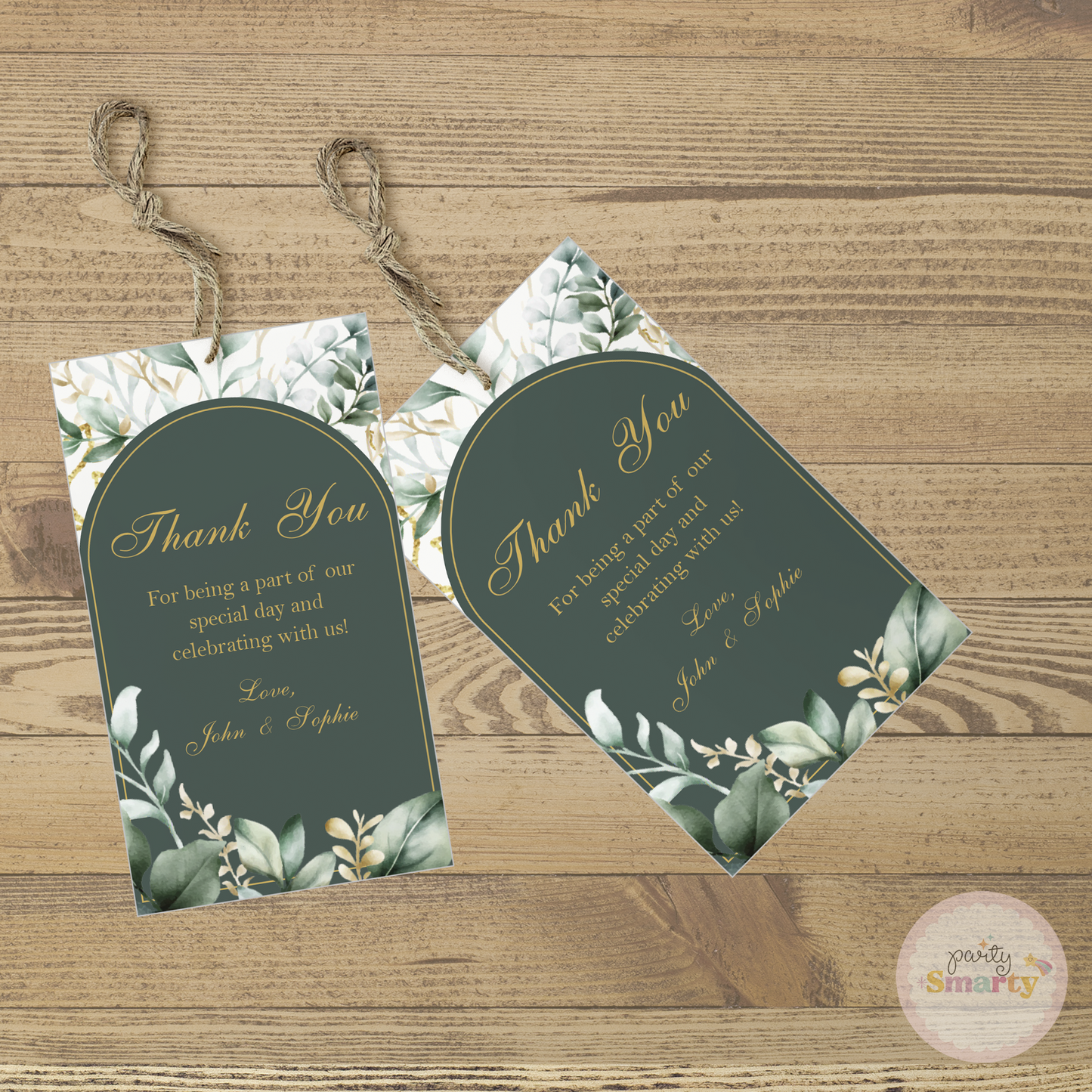 Teal Anniversary Thank You Tags - Set of 22