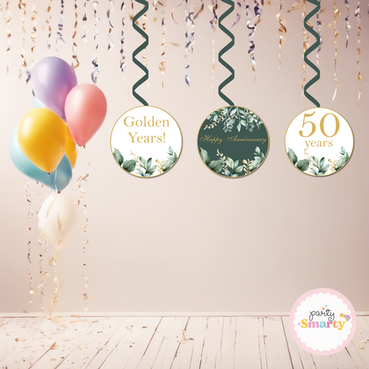 Teal Anniversary Danglers - Set of 6