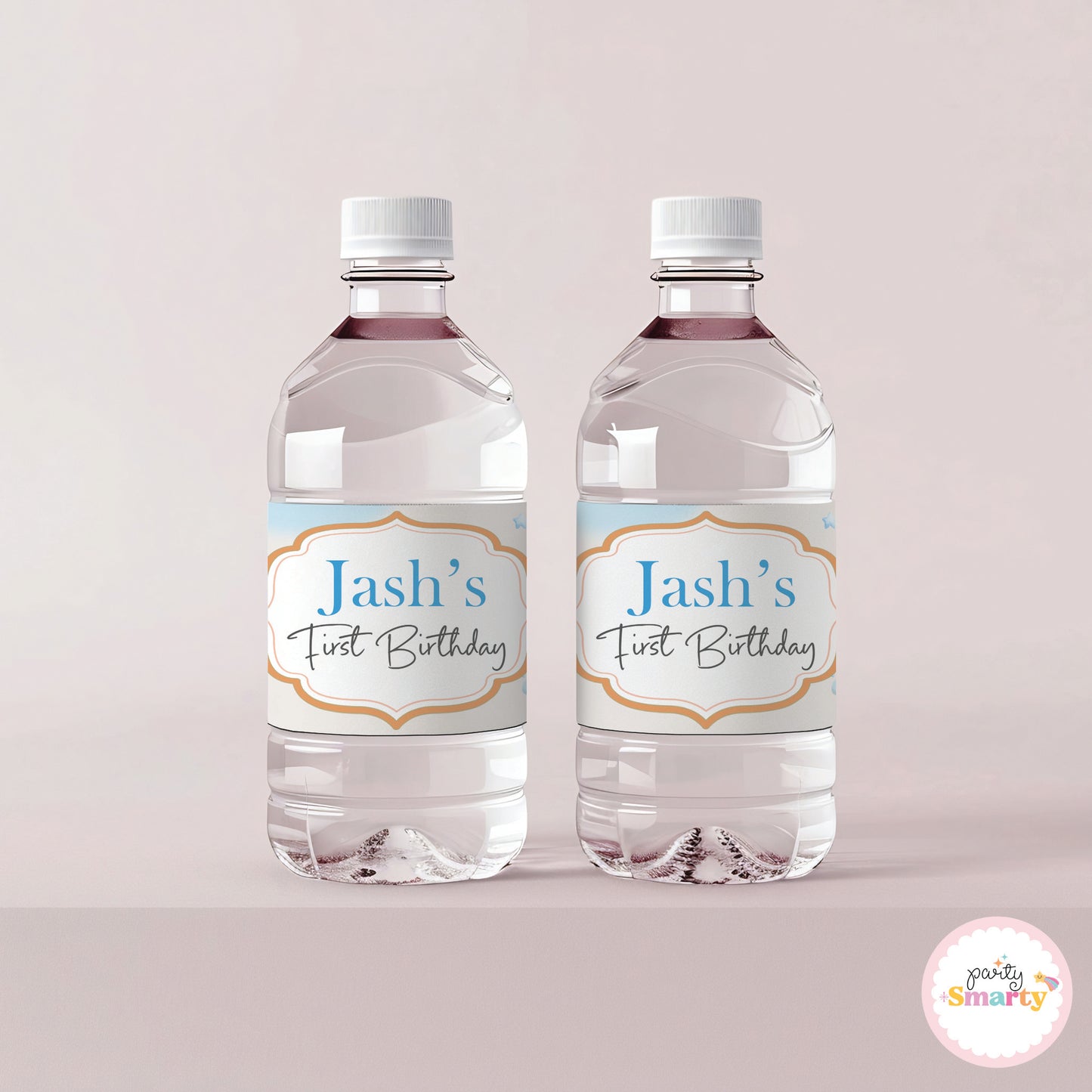 Teddy Bear Blue Bottle Labels - Set of 10