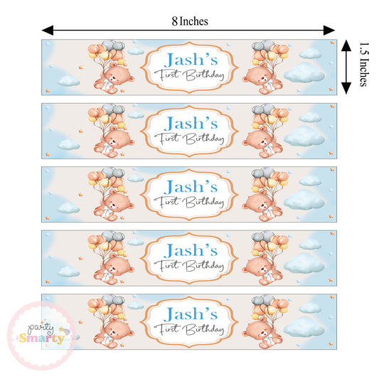 Teddy Bear Blue Wrist Bands - Set of 10