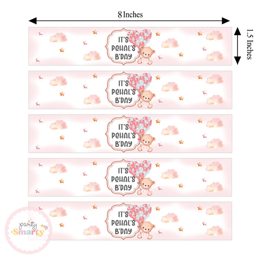 Teddy Bear Pink Wrist Bands - Set of 10