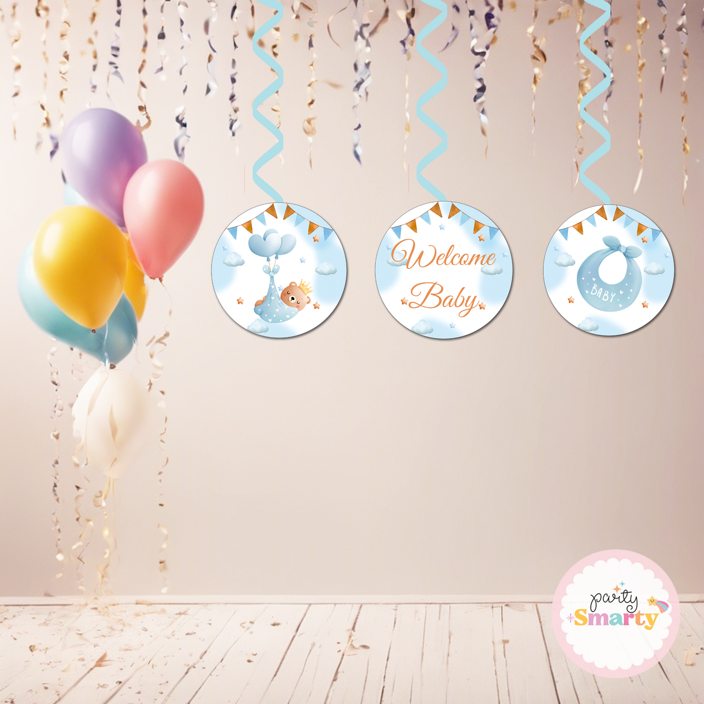 Teddy Boy Baby Welcome Danglers - Set of 6