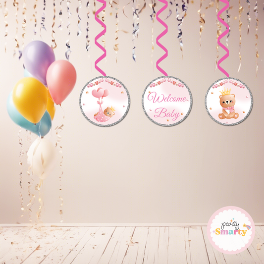Teddy Girl - Baby Welcome Danglers - Set of 6