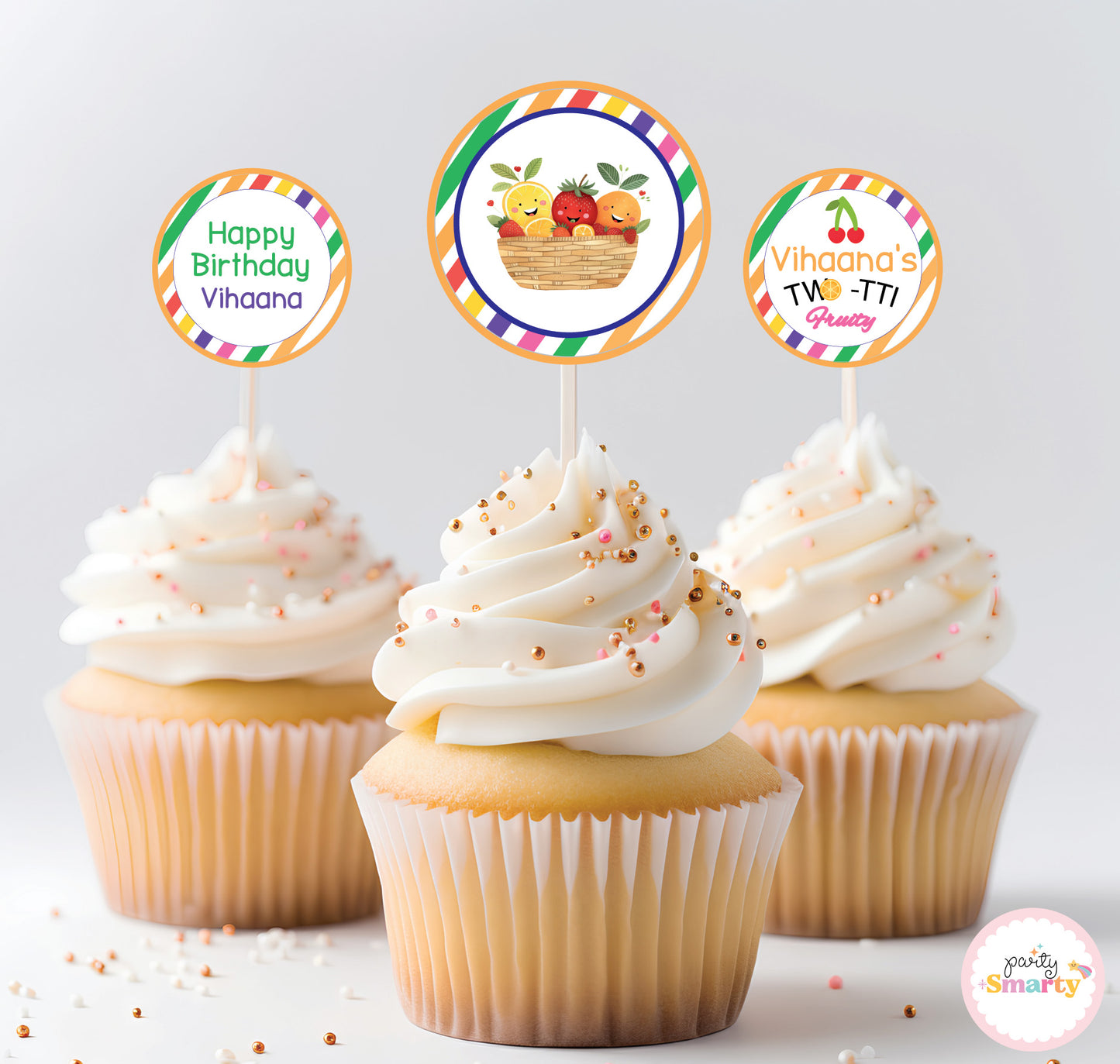 Tooty Fruity Cupcake Toppers (Set Of 12)