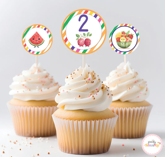 Tooty Fruity Cupcake Toppers (Set Of 12)