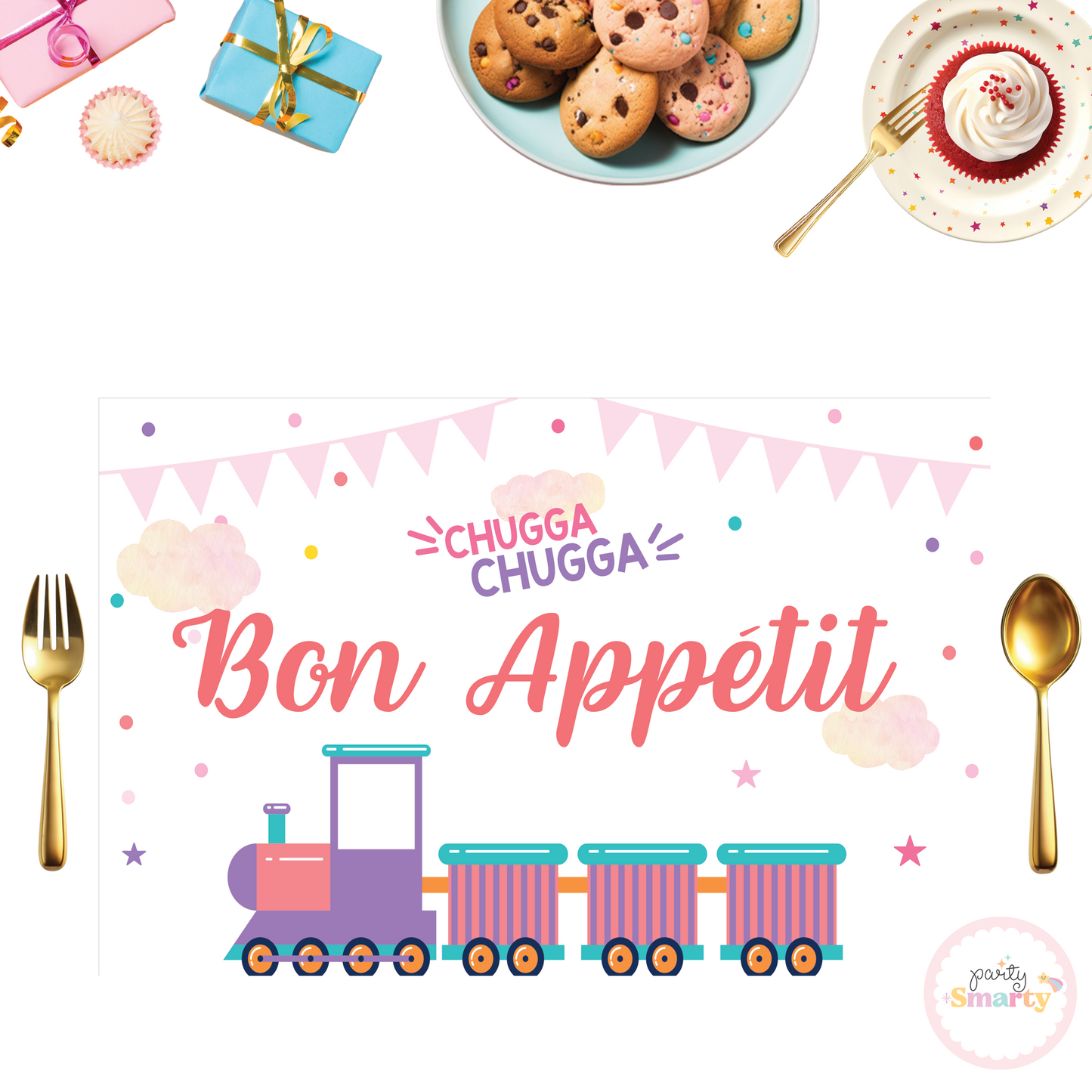 Choo Choo Train Girl Table Mats - Set of 6